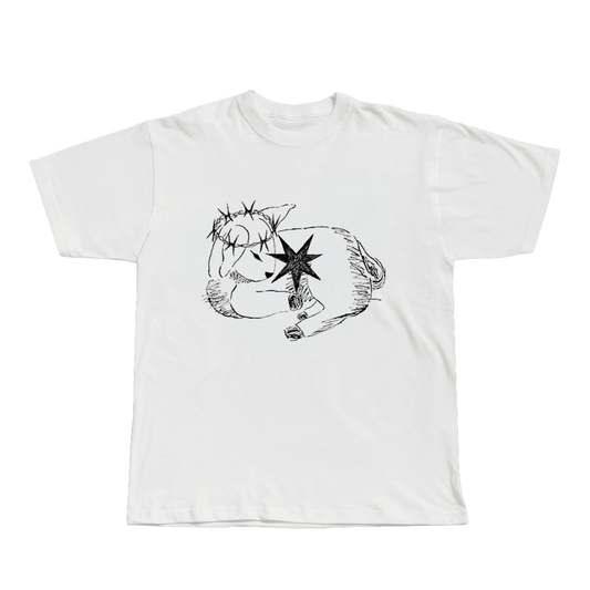 Candelabro – Camiseta Deseo, carne y voluntad (Blanca)