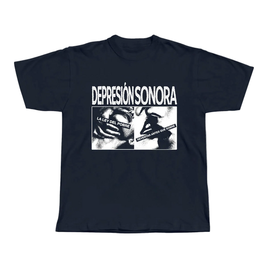 Depresión Sonora - Camiseta "La Ley del Pobre" (azul oscuro)