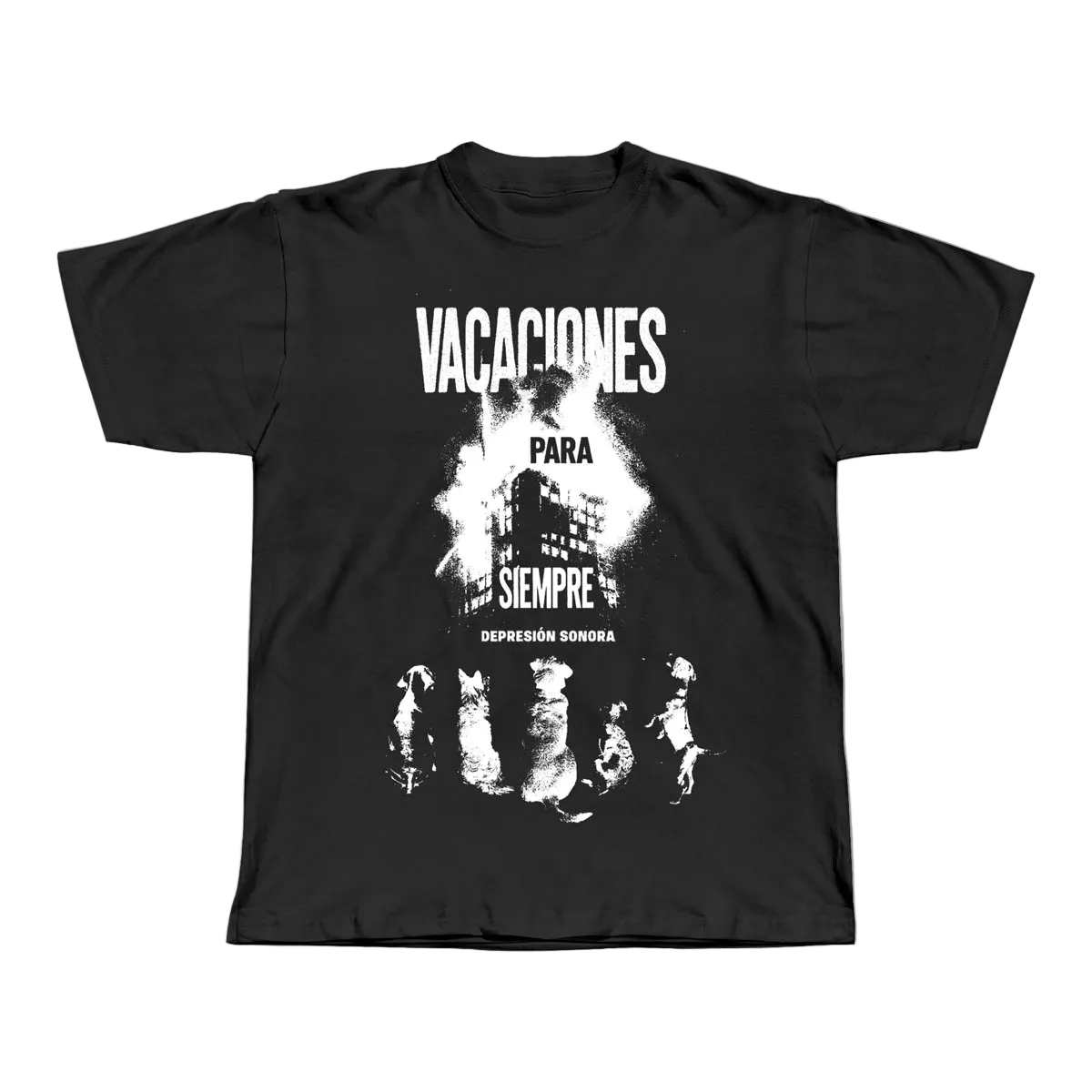 Depresión Sonora - Camiseta Negra "Vacaciones para Siempre"