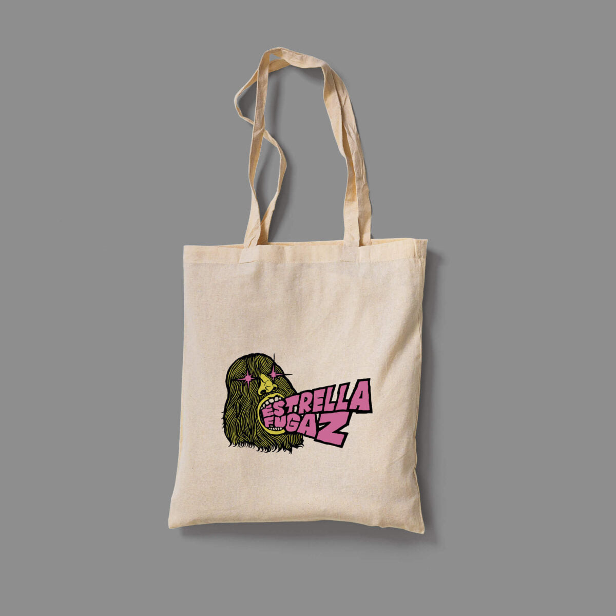 Tote Blanca Estrella Fugaz Logo Amarillo