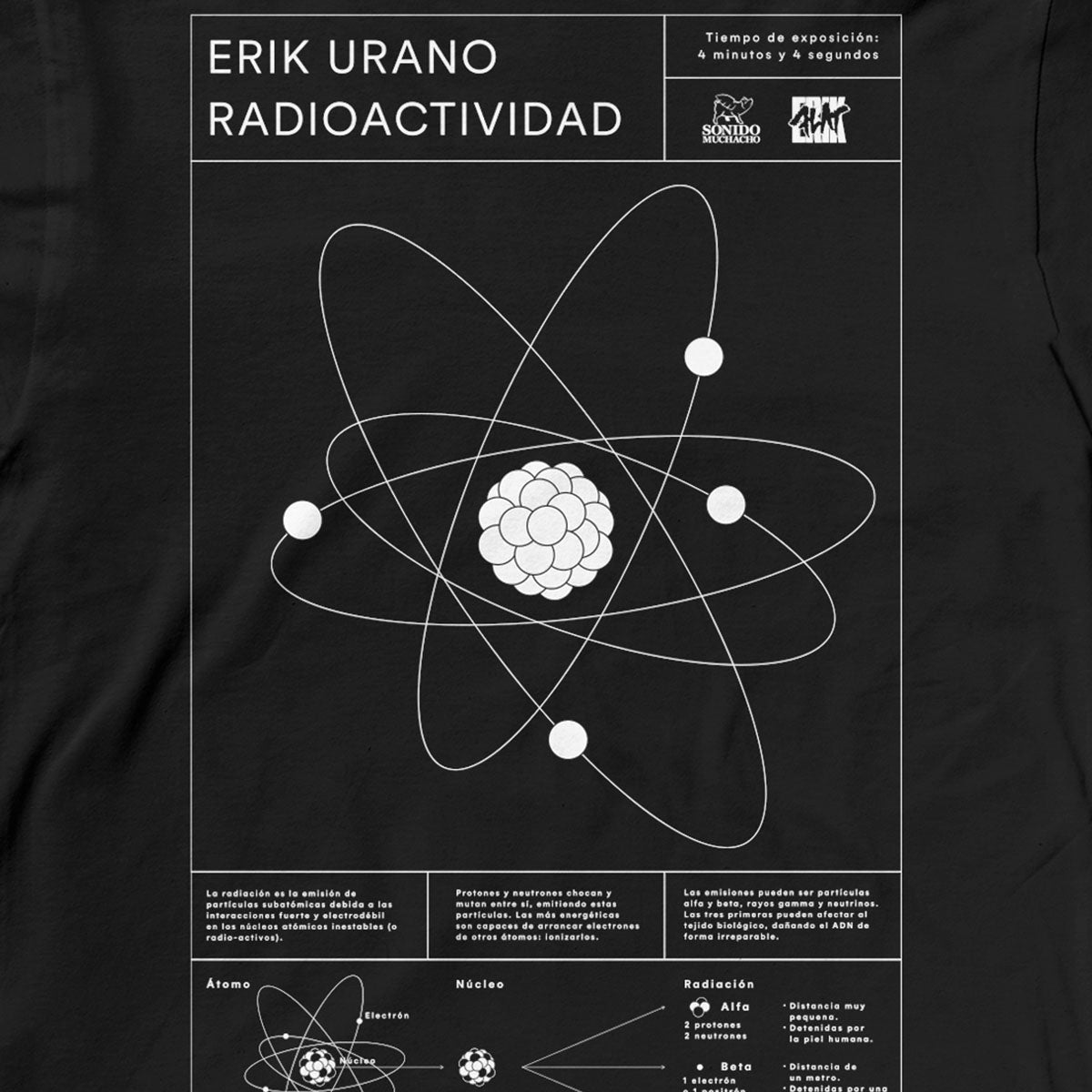 Camiseta Negra Erik Urano "Radioactividad"